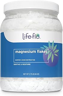 LIFE-FLO Magnesium Bath Flakes - Unscented Magnesium Flakes with Ancient Trace Minerals from the Zechstein Seabed - Epsom Salt Bath Soak Alternative or Relaxing Foot Soak - 60-Day Guarantee - 44oz