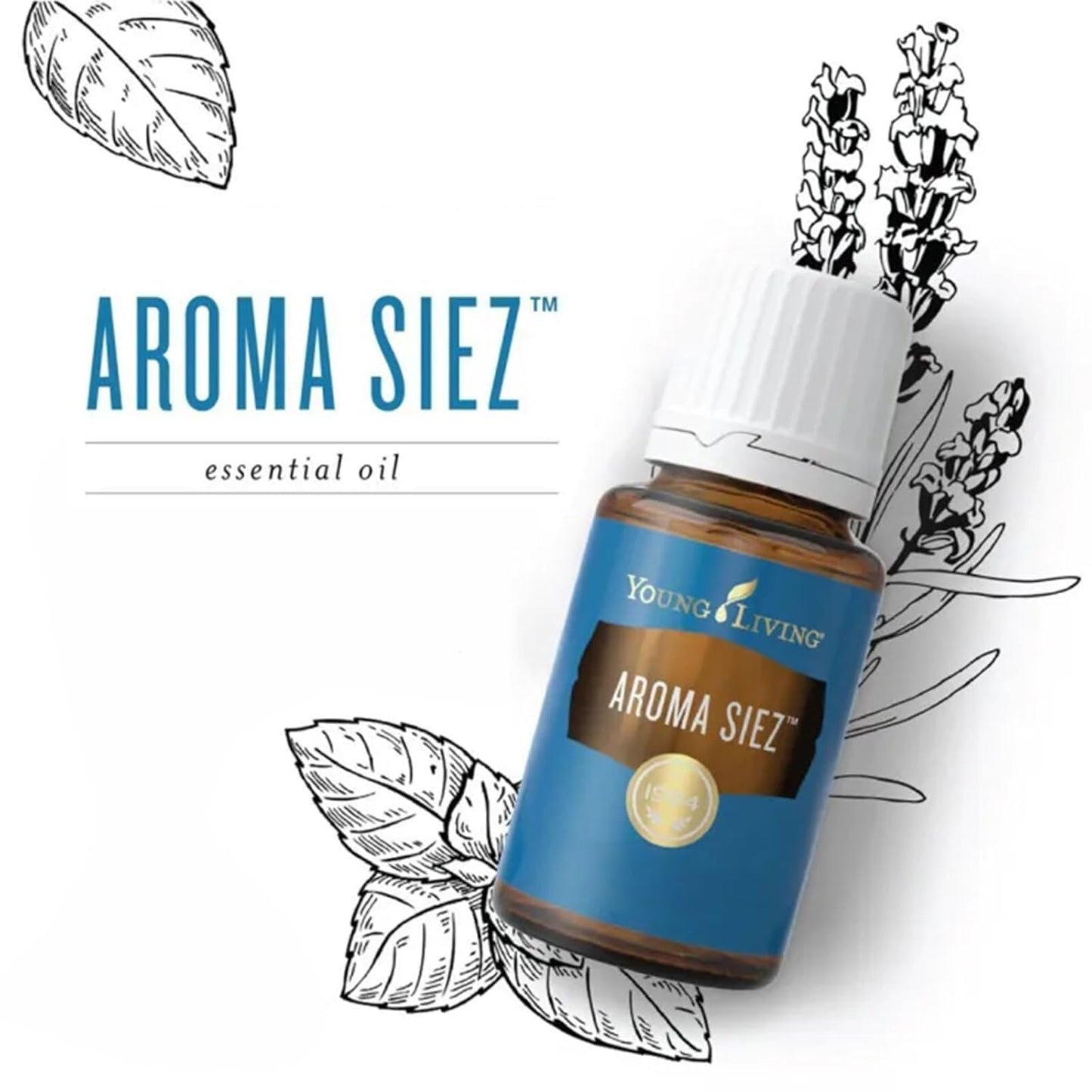 Young Living Aroma Siez Essential Oil Blend | 5 ml | Soothing, Refreshing, Relaxing Aroma | Ideal for Massage & Topical Use | Lavender, Peppermint & Basil Blend | Premium Essential Oils