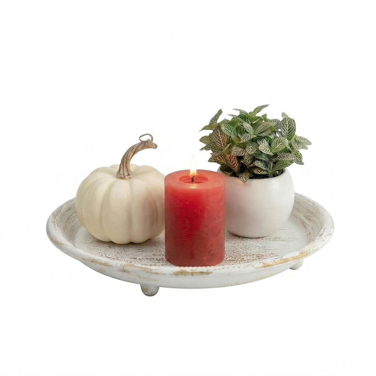 10” Candle Holder Plate Tray for Coffee Table Decor