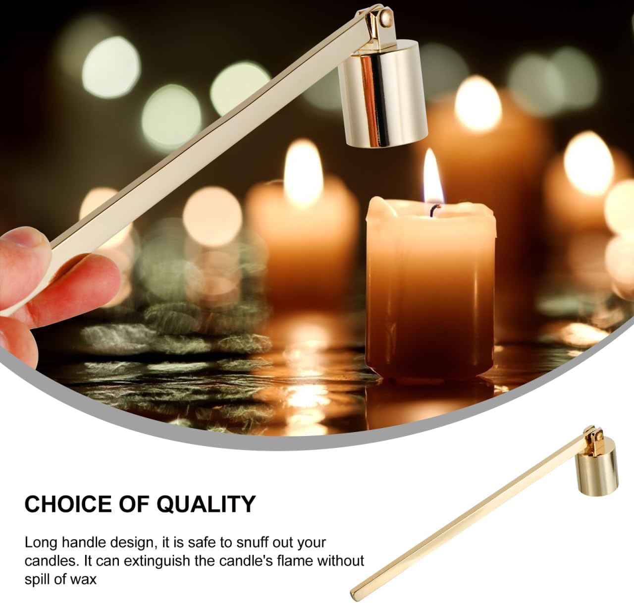 Zerodeko 1pc Straight Cover Candle Snuffer Flame Snuffer for Candles Accessory Device