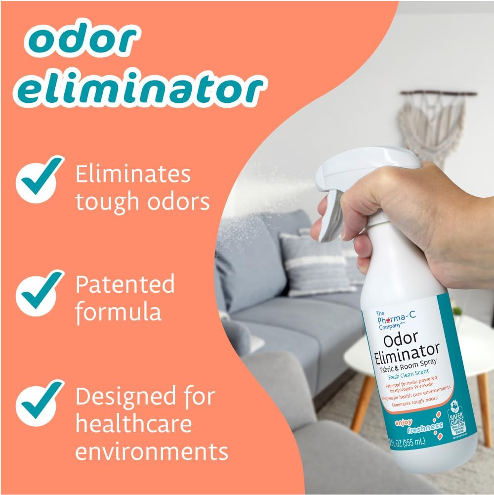 The Pharma-C Company - Odor Eliminator [6-12oz Bottles] - Bulk Fabric & Room Spray -Extra Strength Multipurpose Air Freshener & Fabric Refresher- Neutralize Deodorize