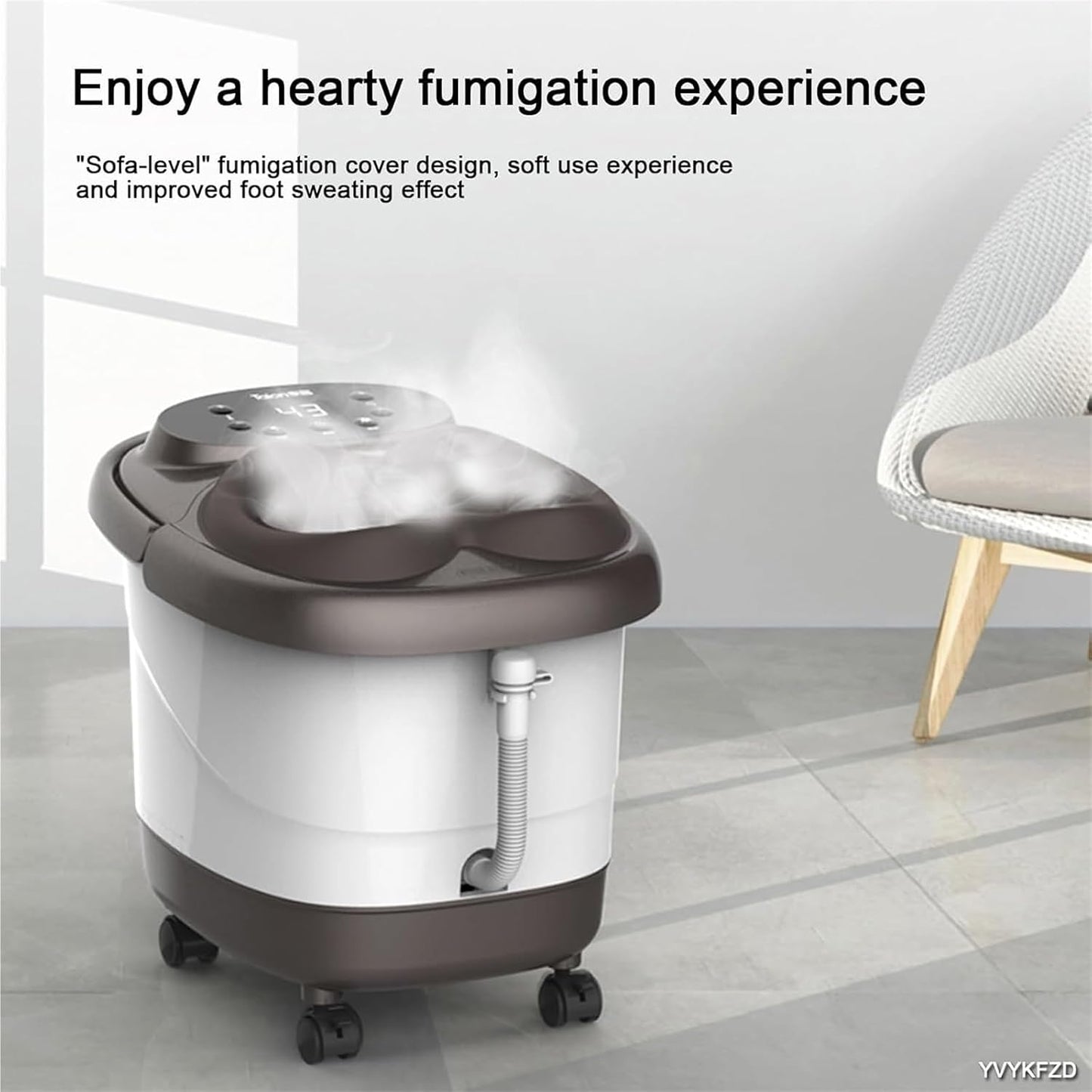 Foot Spa Bath Massager with Heat， Foot Soak Tub with Heat Red Light Temperature Control Bubbles