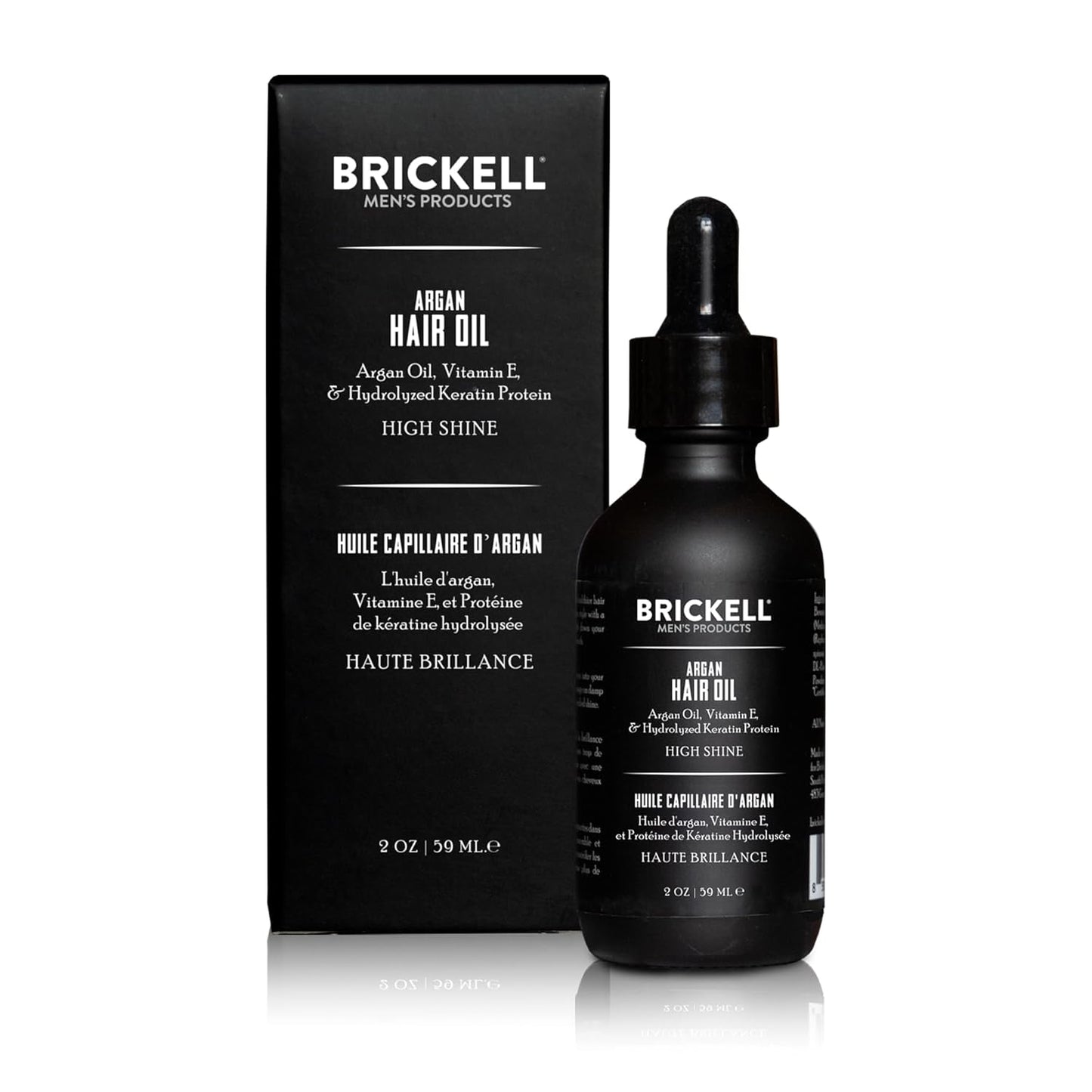 Brickell Men's Argan Oil for Hair, Lightweight Hair Oil Treatment For Men, With Argan Oil, Hydrolyzed Proteins, and Vitamin E, 2 Ounce, Scented