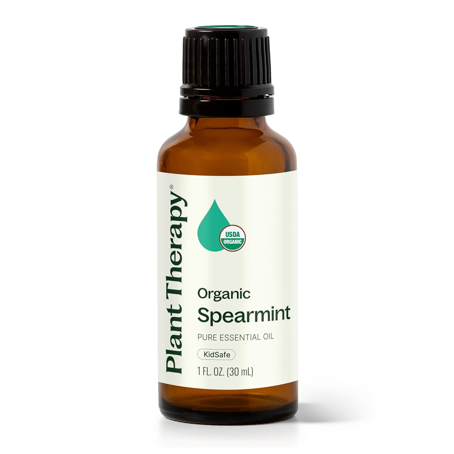 Plant Therapy USDA Certified Organic Spearmint Essential Oil 30 mL (1 oz) 100% Pure, Undiluted, Digestive Health, Fresh Scent