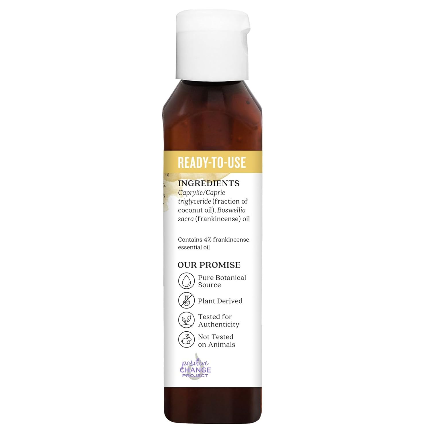 Aura Cacia Ready-to-Use Frankincense Essential Oil in Fractionated Coconut Oil, GC/MS Tested for Purity | 4 Fl Oz (Pack of 1)