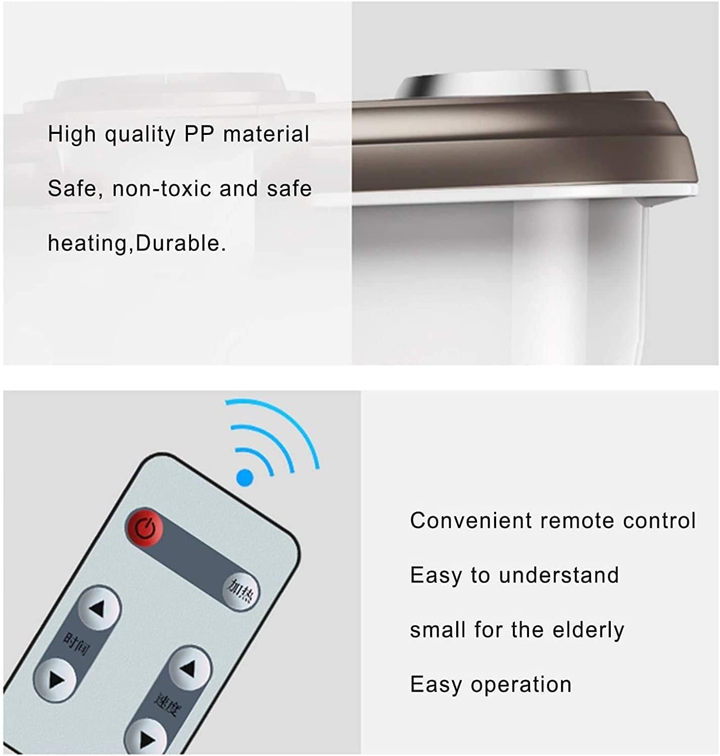 Foot Spa Bath Massager with Heat Bubbles Upgraded 6 Automatic Massage Rollers Pedicure Attachments Time Temprature Control Soothe Your Tired Feet