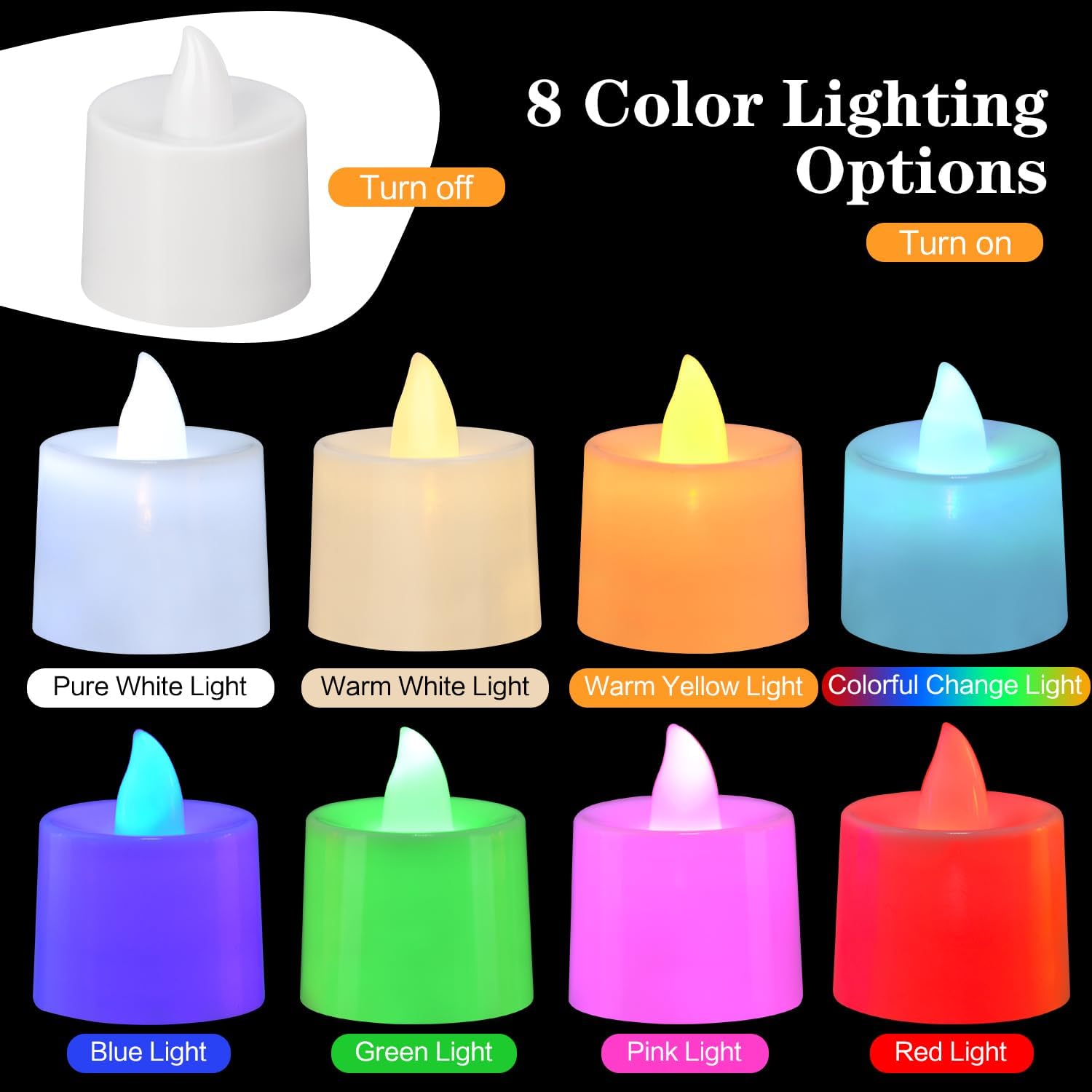 KOABY 25/50/100 Pack Flameless Votive Candles, Last 8H+, Warm Yellow Light, No Timer or Flickering
