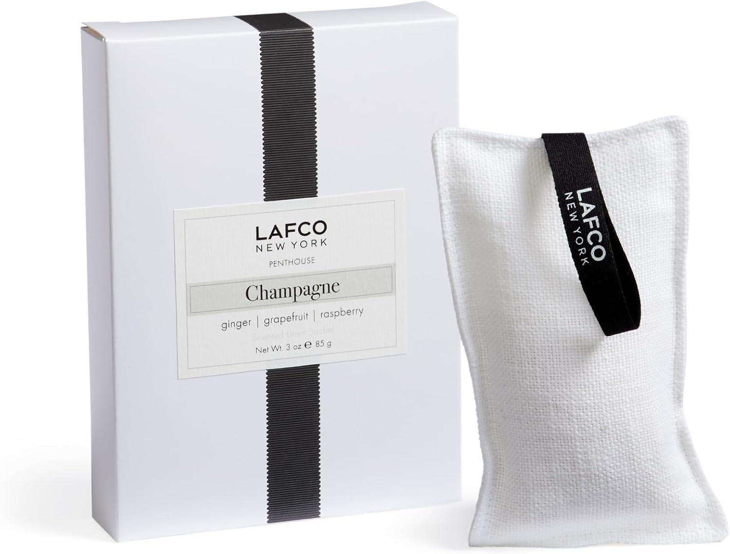 LAFCO New York Scented Linen Sachet, Champagne - Up to 4-Month Fragrance Life - Made in the USA