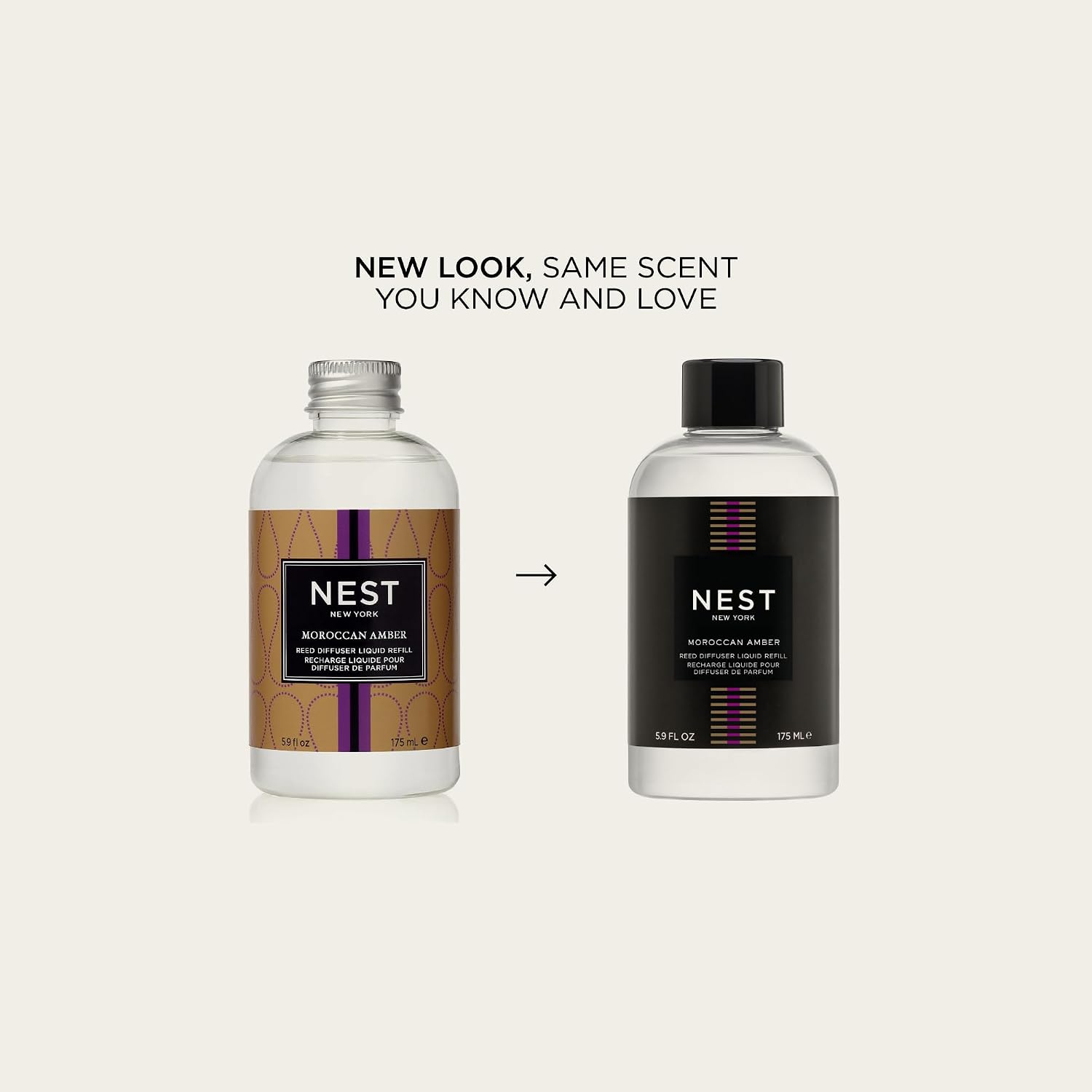 NEST New York Reed Diffuser Liquid Refill, Moroccan Amber - 5.9 fl oz - Fragrance for Up to 90 Days - Flame Free