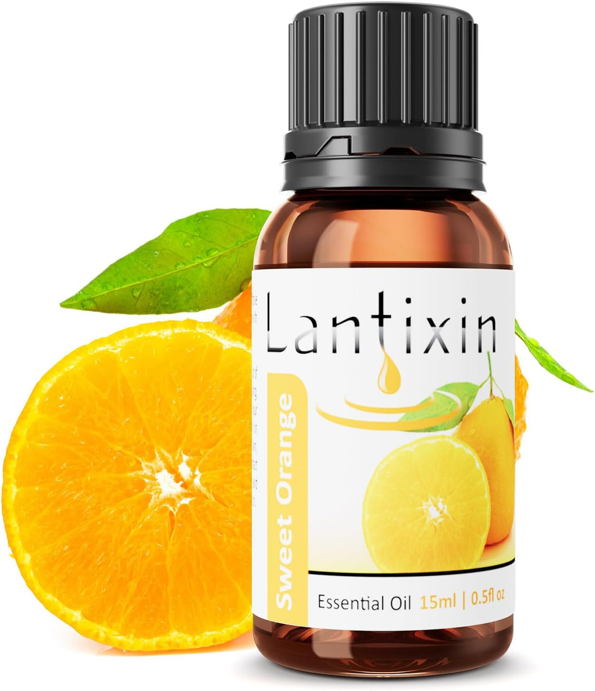 LANTIXIN Sweet Orange Essential Oil Pure Natural Amber Glass Bottle 15ml