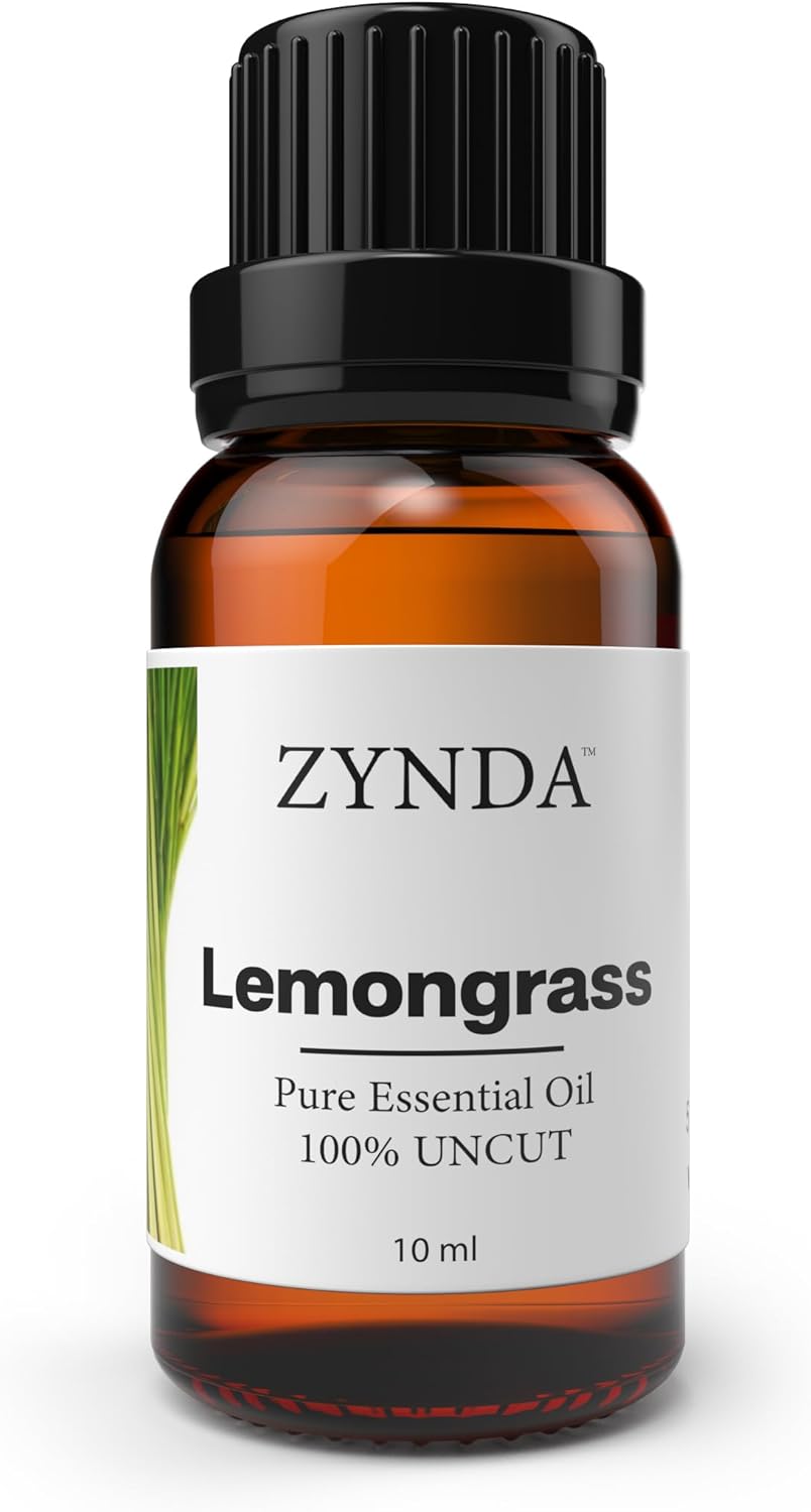 Lemongrass Essential Oil 10ml – 100% Pure and Natural Lemongrass Oil for Aromatherapy and Diffuser – Premium Grade Essential Oils for Skin, Massage, Hair Care