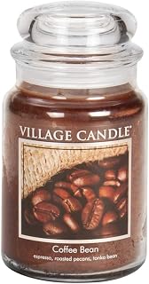 Village Candle Coffee Bean Glass Jar Scented Candle, Large, 21.25 oz, Brown