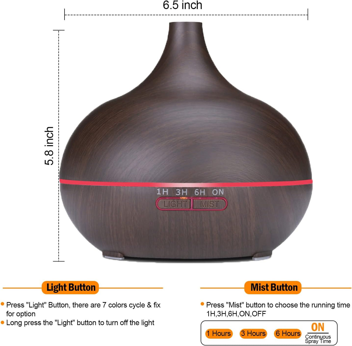 Essential Oil Diffuser for Home, 550ml Aromatherapy Diffuser
