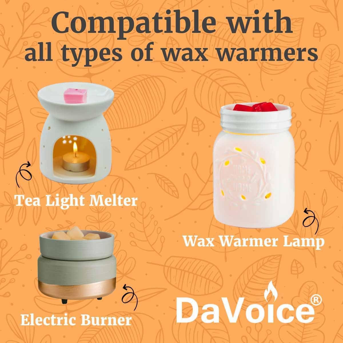 DaVoice Fall Wax Melts Wax Cubes Soy Wax Blend Melt - Spiced Pumpkin Wax Melts Fall Scents Long Lasting - Fall Scented Wax Melts (Pumpkin Spice Scent, 2.2 oz, 6 Cubes)