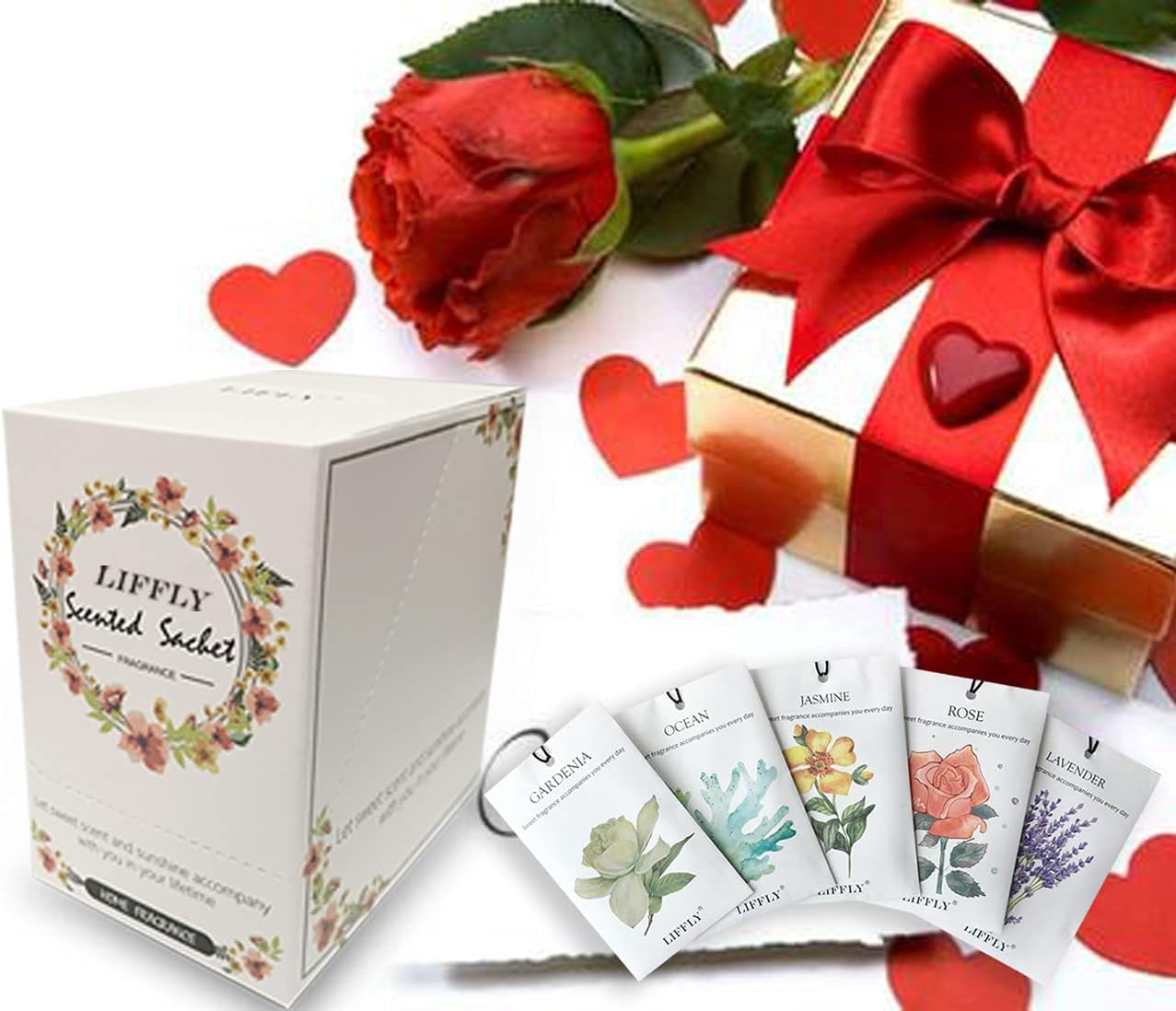 14 Packs Sandalwood Scented Sachets Bag for Drawer and Closet Long Lasting Gift
