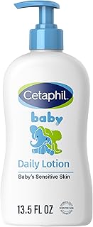 Cetaphil Baby Daily Lotion with Organic Calendula, 13.5 fl oz, Vitamin E, Sweet Almond & Sunflower Oils, Mineral Oil Free, Paraben Free, Dermatologist Tested, Clinically Proven for Sensitive Skin