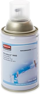 Rubbermaid Commercial Products Microburst 9000 Air Freshener Aerosol Refill Linen Fresh Long Lasting Automatic Odor Control System for Restrooms in Restaurants/Schools/Airports/Stadiums