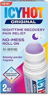 Icy Hot Original Pain Relief Nighttime Recovery No-Mess Roll-On Applicator, Fast-Acting Pain Relief with Menthol 8% for Backaches, Joints, Muscle Strains and Arthritis, Lavender Scent, 2 oz