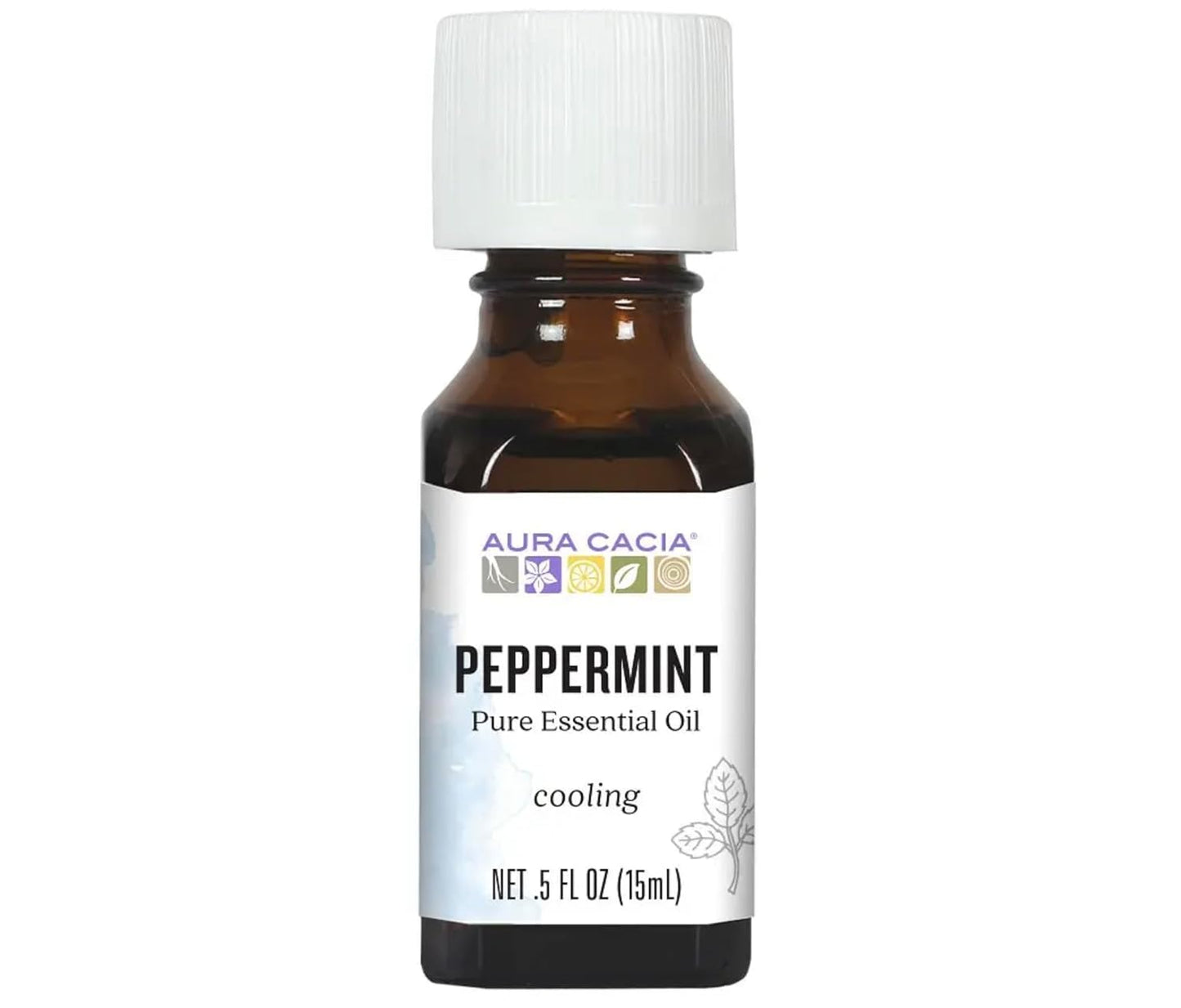 Aura Cacia 100 Percent Pure Peppermint Essential Oil, 0.5 Ounce - 6 per case.
