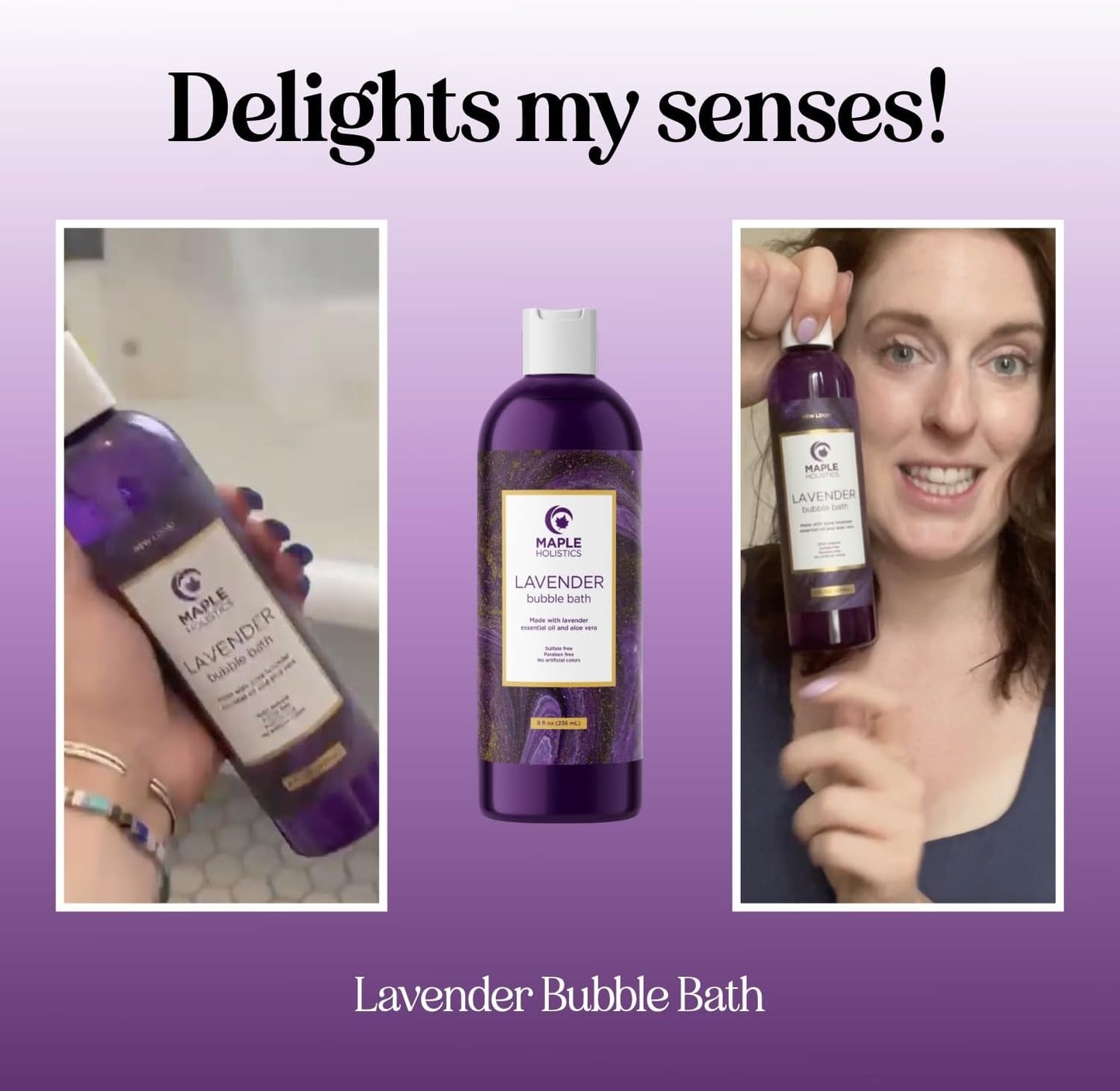 Premium Lavender Bubble Bath for Women - Moisturizing Foaming Bath Bubbles for Adults with Chamomile Clary Sage & Lavender Aromatherapy Oils for Relaxing Self Care - Paraben & Sulfate Free (8 Fl Oz)