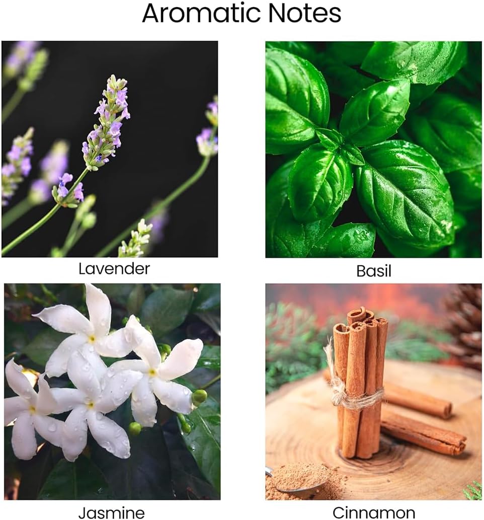 Natur IX Calming Organic Soy Scented Candles with Essential Oil | Natural Candles Non Toxic |Home, Birthday, Christmas Gifts & Aromatherapy | 50 H Burning | Lavender, Basil & Jasmine, 8.5 oz