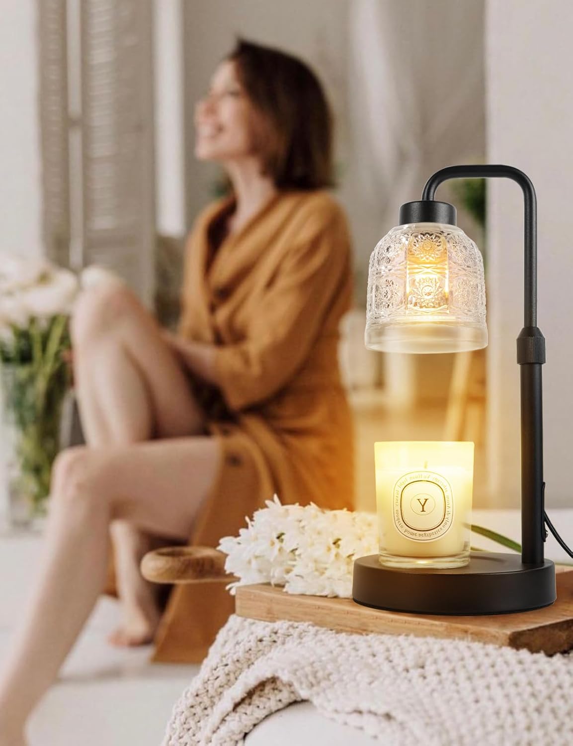 Candle Warmer Lamp with Timer Dimmable, Adjustable Lamp Candle Warmer, Birthday Gifts for Women Mom, Wax Warmer Lamp for Scented Jar, House Warming Gifts New Home Decor