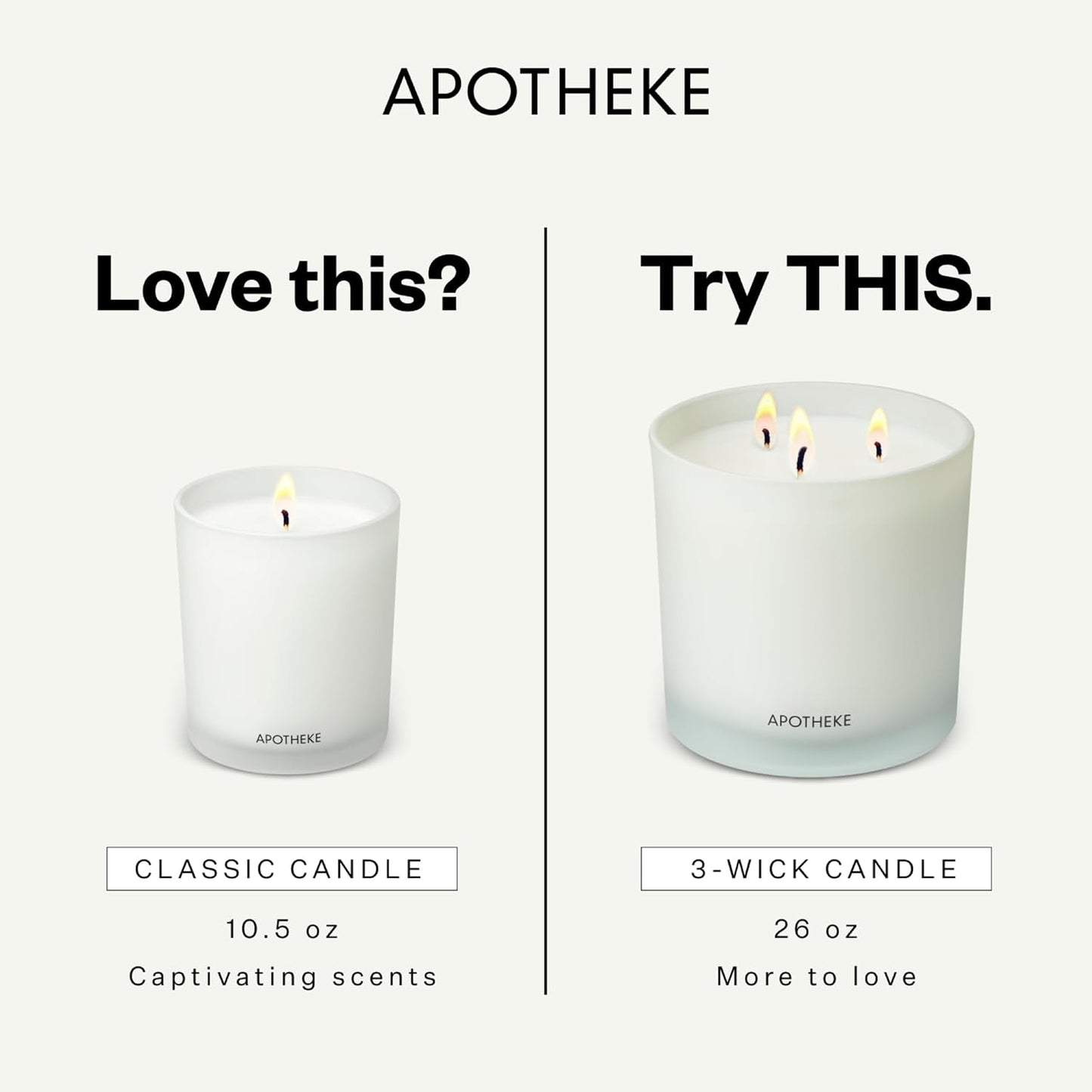 Apotheke 3-Wick Scented Candles for Home, Charcoal - 26 oz Soy Wax Jar Black Candle Gift for Women - Long-Lasting Fragrance with Perfume-Grade Essential Oils - Cedarwood, Sandalwood, Oud & Amber