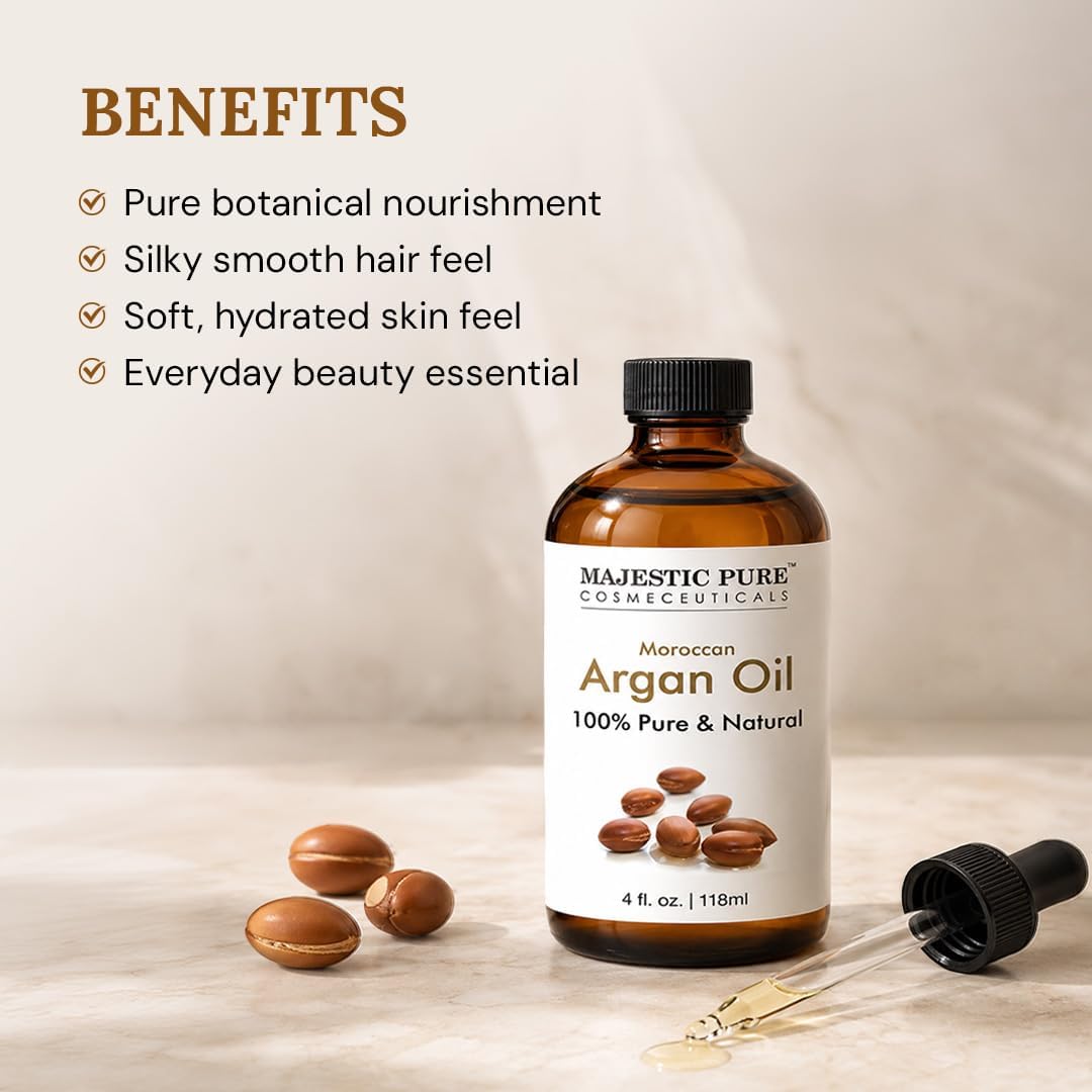 Majestic Pure Moroccan Argan Essential Oil - 4 Fl Oz