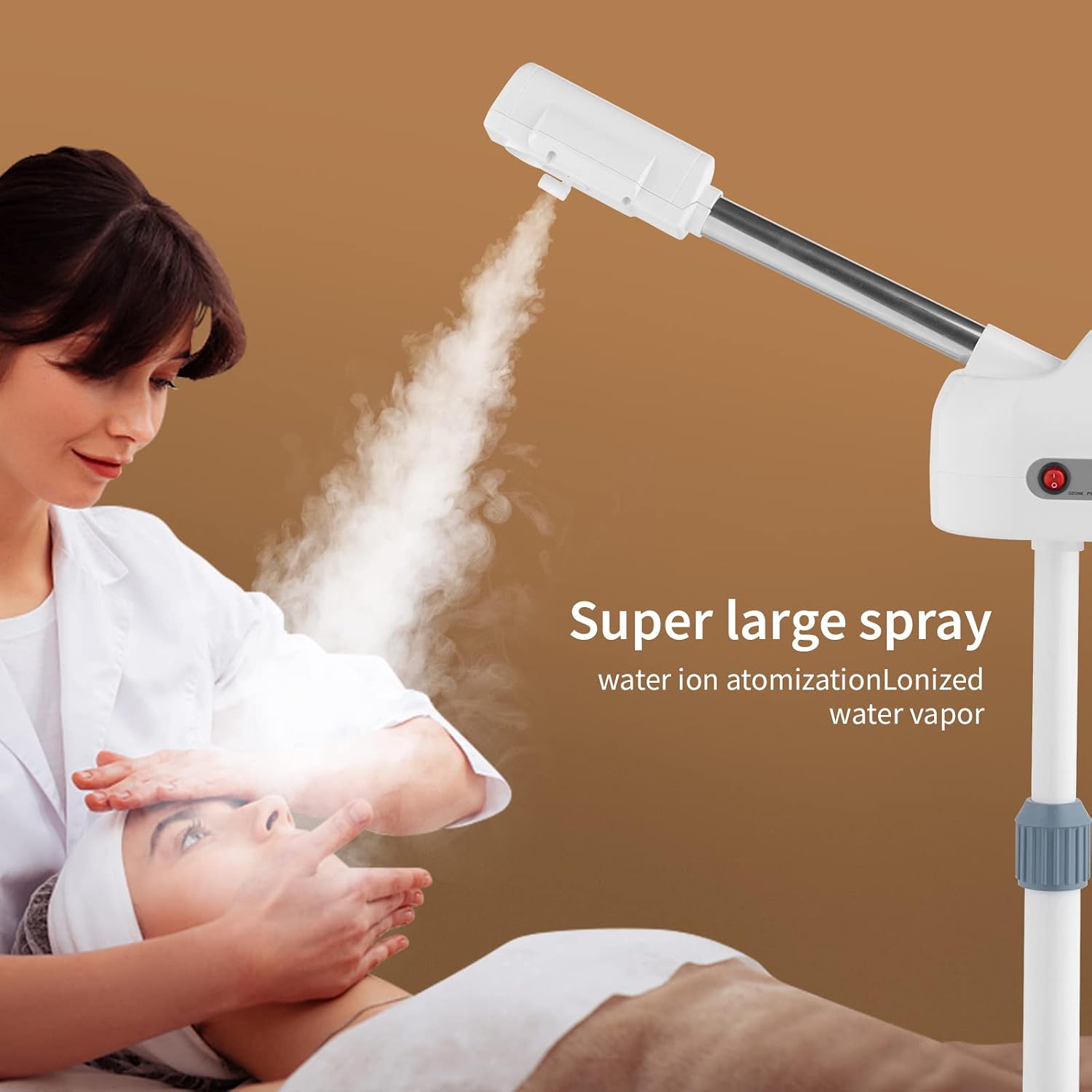 Professional Facial Steamer,2 in 1 Facial Steamer on Wheels with 3X Magnifying Lamp,Time Preset Function Design for Face Sauna Spa and Personal Care Use at Home or Salon