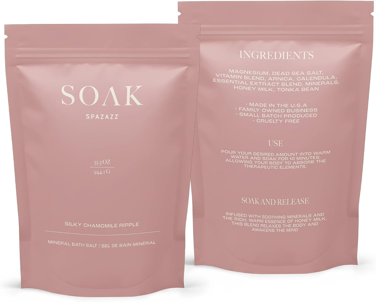 Spazazz Dead Sea Bath Salts with Magnesium & Arnica – Aromatherapy Mineral Bath Soak for Relaxation. Bathtub Soaking Salts – 33.3oz Silky Chamomile Ripple Salt Crystals with Bath Salt Scoop