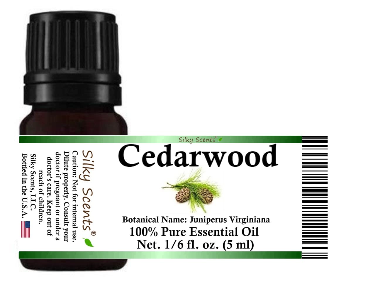 Cedarwood Essential Oil (Virginia Juniperus Virginiana) 100% Pure and Natural 5 ML by Silky Scents