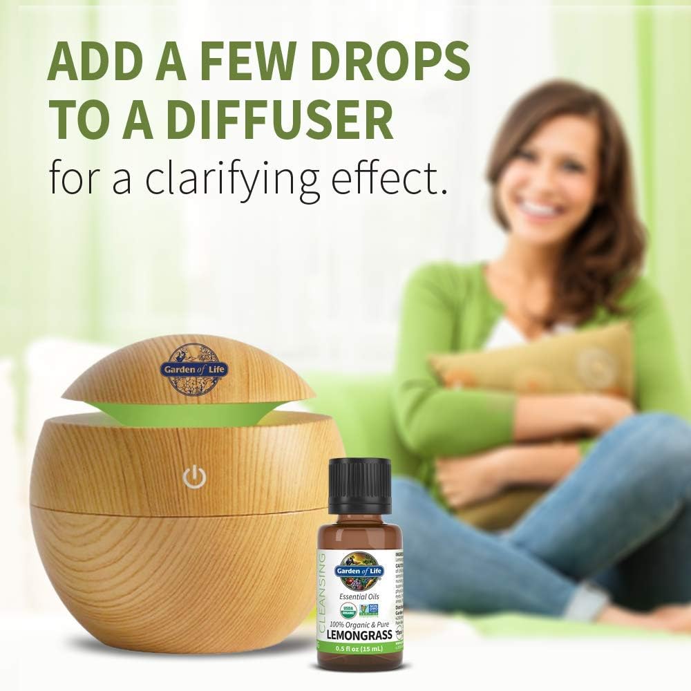 Garden of Life Essential Oil, Rosemary 0.5 fl oz (15 mL), 100% USDA Organic & Pure, Undiluted & Non-GMO - for Diffuser, Aromatherapy, Meditation - Energizing, Stimulating, Refreshing, Clarifying