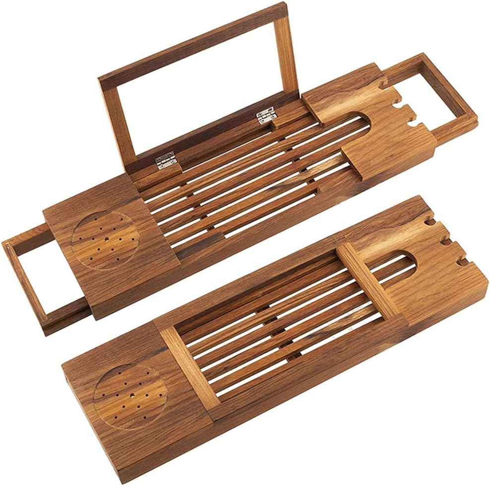 Bath Tub Shelf Rack Multi-Purpose Bathtub Board Tablet with Extending Sides Bathroom Caddy Tray