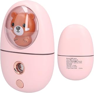 GLOGLOW Home Appliances Steamer Handheld Facial Mist Sprayer Cordless Face Moisturizer with 35ml Water Tank 60 Min Battery Warm Light for Home Travel Skin Care Hydration Portable Nano