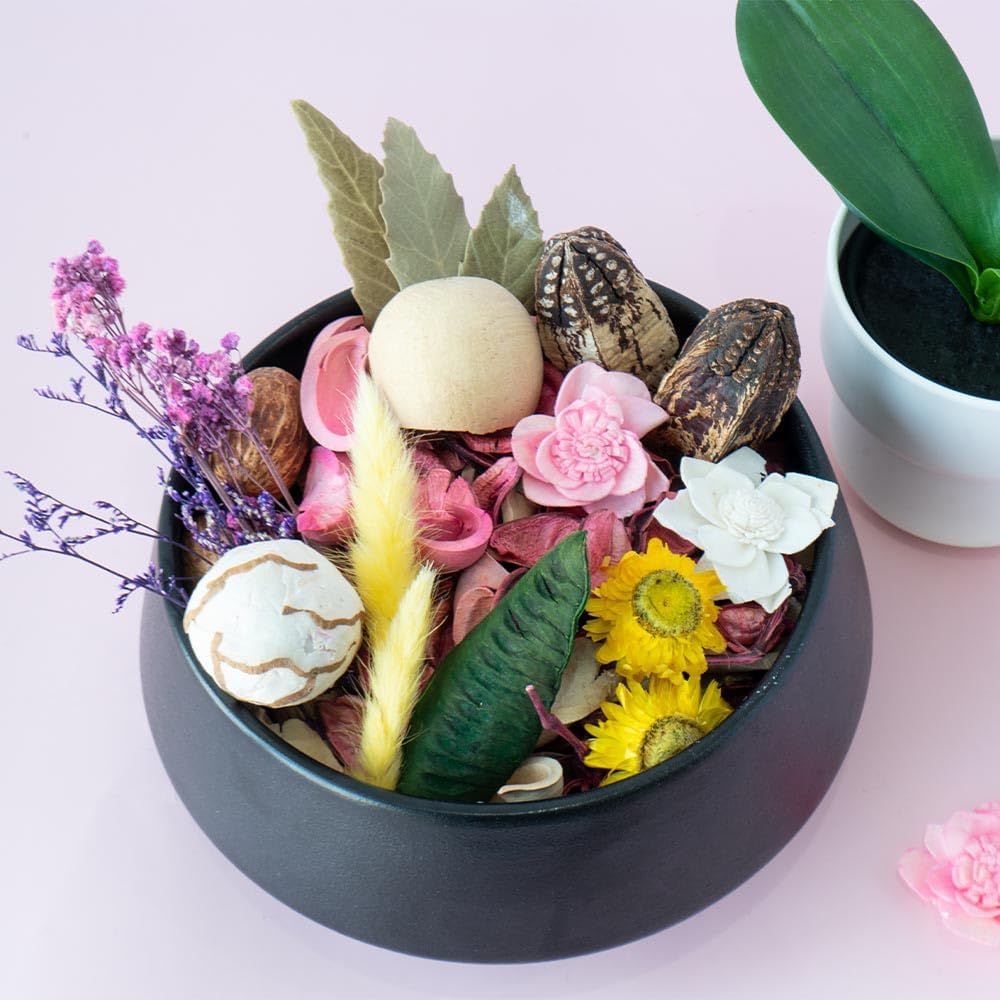 Qingbei Rina Potpourri Bags,Lavender/Rose Scent Potpourri Bowl Filler, Spring Decorative Dried Flowers,Home Fragrance Sachet Petals,Pink Vase Fillers(20 oz)