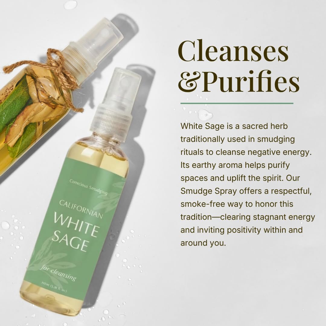 White Sage Smudge Spray Mist Gift Set by Aromafume | 3x50ml | White Sage with Lavender & Palo Santo | Air Freshener Sprays for Home, Fabric & Linen Mist | For Cleansing Negative Energy & Protection