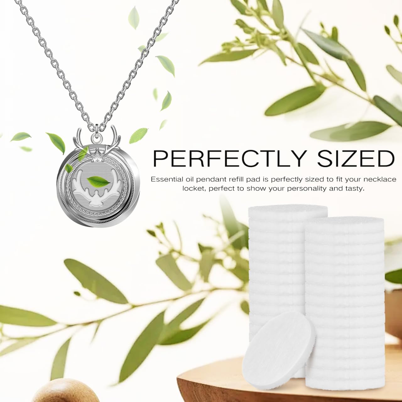 PRETYZOOM 100Pcs Essential Oil Diffuser Refill Pads Cotton Aromatherapy Pads for Necklace Locket Aroma Diffuser Pendant Accessories 0.88 x 0.88 Inch