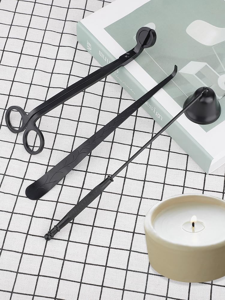 TITA-DONG Candle Accessory Set, Candle Wick Cutter, 3 in 1 Candle Wick Trimmer Scissors, Candle Snuffer, Candle Dipper, Home Tools Gift Pack(#1)