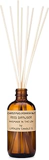 Christmas Peppermint Reed Diffuser Set | Handmade in The USA by American Workers | Lasts for 2-3 Months |