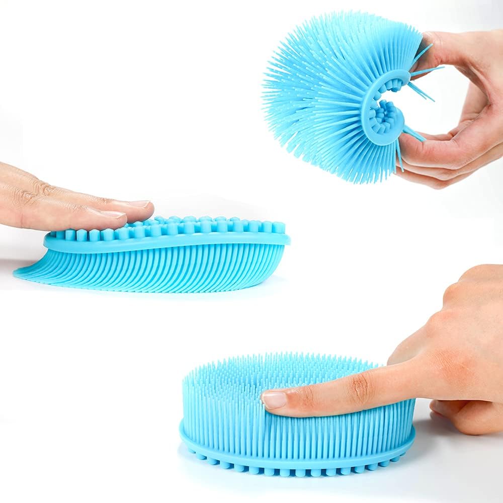 TDHDIKE Silicone Body Scrubber Loofah - Set of 3 Soft Exfoliating Body Bath Shower Scrubber Loofsh Brush for Sensitive Kids Women Men All Kinds of Skin