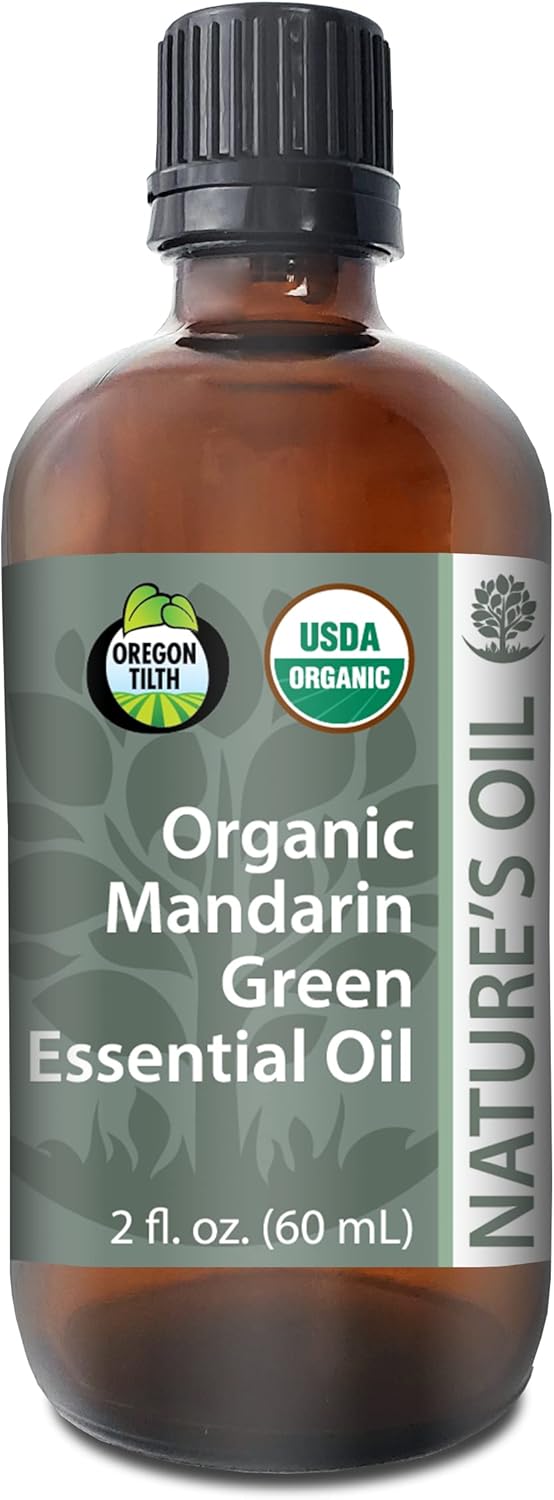 Nature's Oil 100% Pure Certified Organic Mandarin Green Essential Oil - 60ml