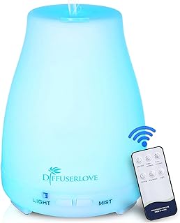 Diffuserlove Essential Oil Diffusers 200ML Remote Control Ultrasonic Mist Humidifiers BPA-Free Aromatherapy Diffuser with 7