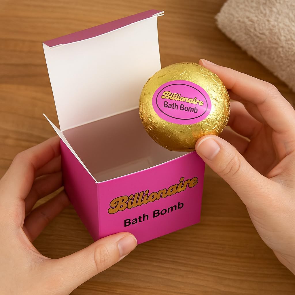 Gold Billionaire Bath Bomb – Lavender Scented, 5 oz – Surprise Prize Hidden Inside – Luxury Spa Gift for Women, Relaxing Fizzy Soak