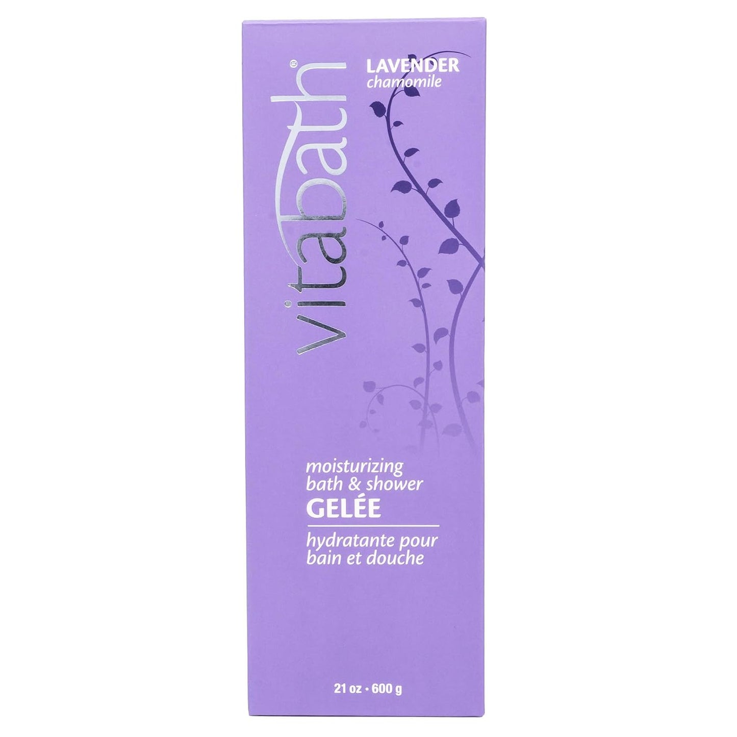 Vitabath Lavender Chamomile Moisturizing Bath & Shower Gel Wash Calming & Hydrating Botanical Skin-Softening Skincare, Body Cleanser & Foaming Gelee - 21 oz