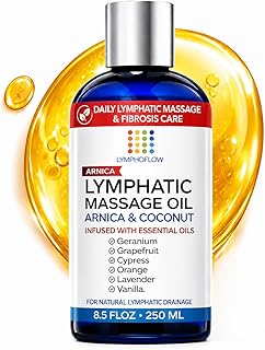 Lymphatic Drainage Massage Oil for Massage Therapy - Arnica Oil & Coconut for Post Surgery Recovery & Lymphatic Drainage Massager, Liposuction, 360 Lipo, BBL, Tummy Tuck Procedure,Moisturizing -8.5 Oz