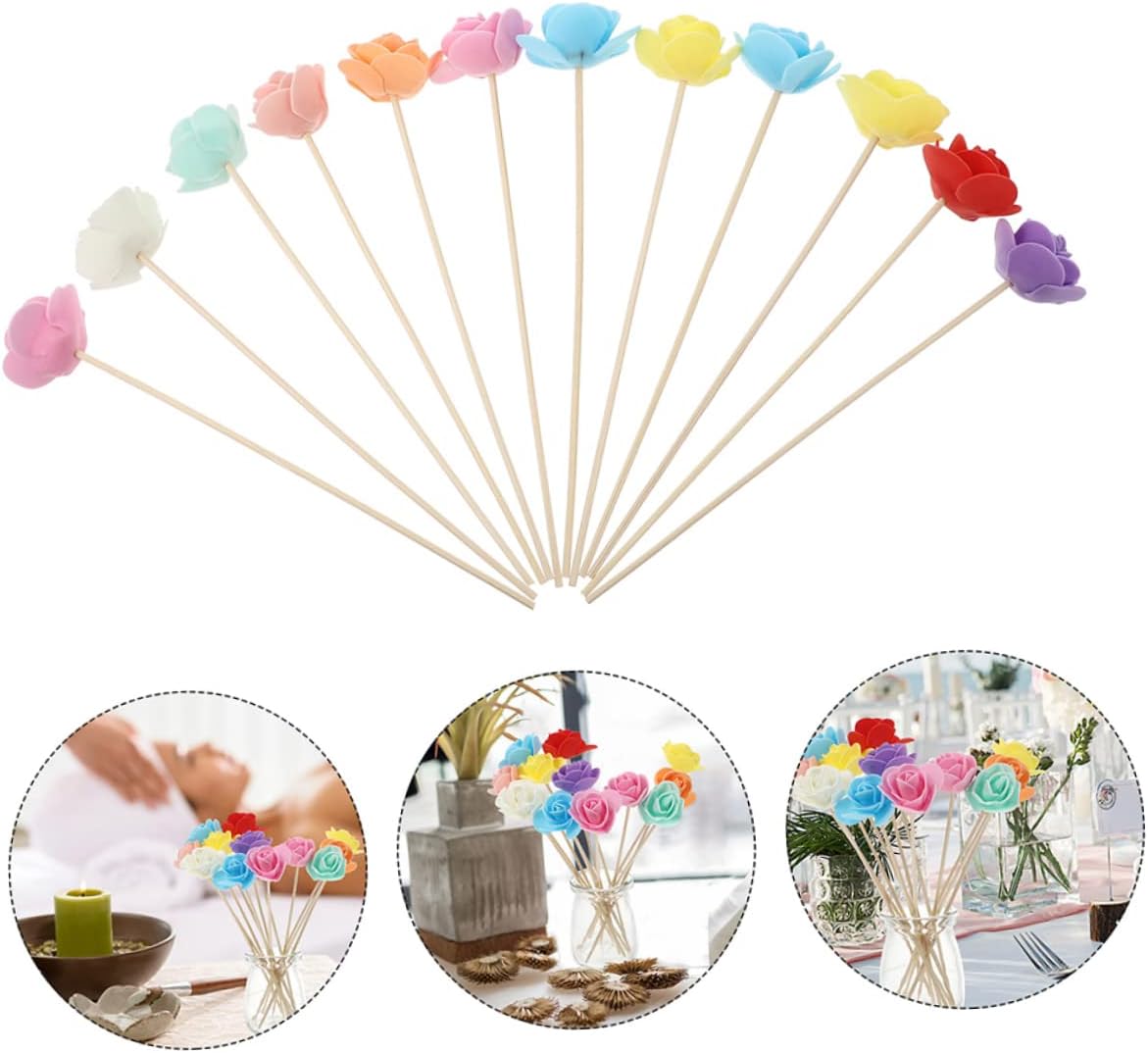 24pcs Rattan Scented Diffusers Natural Home Fragrance Accessory Decor Oil Scented Diffuser