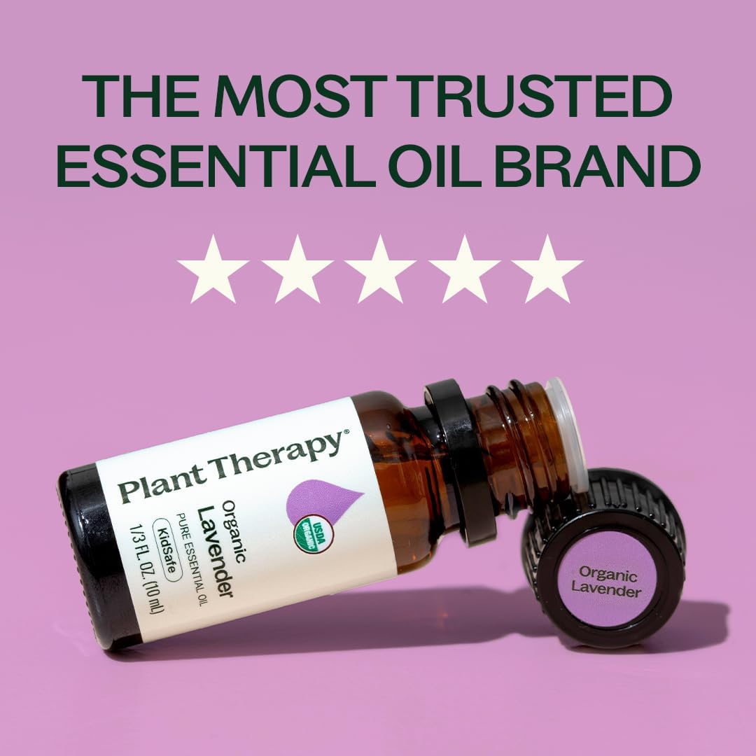 Plant Therapy Organic Lavender Essential Oil 100% Pure, USDA Certified Organic, Undiluted, Natural Aromatherapy, Therapeutic Grade 10 mL (1/3 oz)