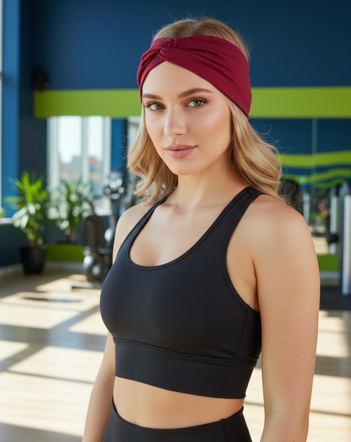 Wide Headbands for Women – Soft Cotton Twist Headband, 3.95" Extra Wide, Non Slip Workout Yoga Hair Band – One Size