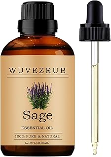 Sage Essential Oils 60ML, Pure Sage Essential Oil for Aromatherapy Diffuser - 2 Fl Oz