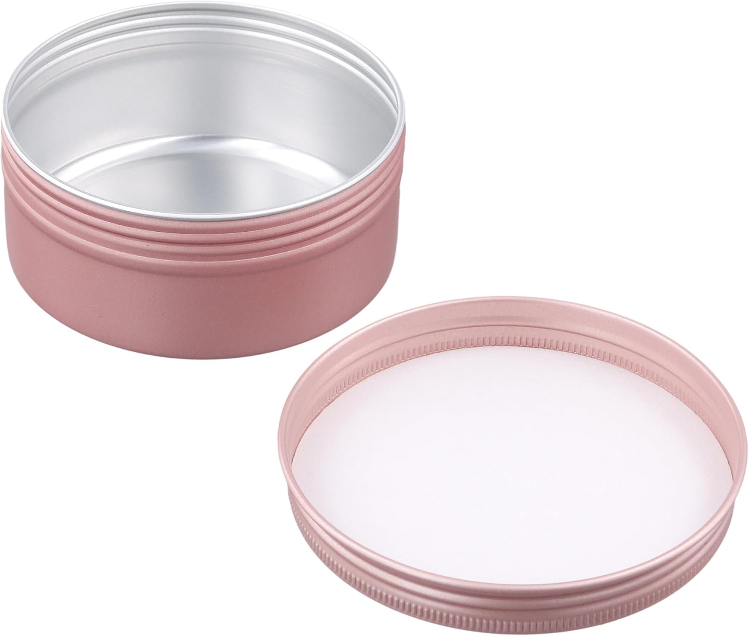 SOUJAP 40 Pcs 30ml/1oz Pink Aluminum Tin Jar, Round Metal Sample Jar Cans with Screw Lids for Lip Balm, Creams, Spices, Candles